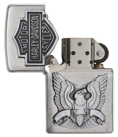 Zippo Made in the USA Emblem Brushed Chrome cao cấp