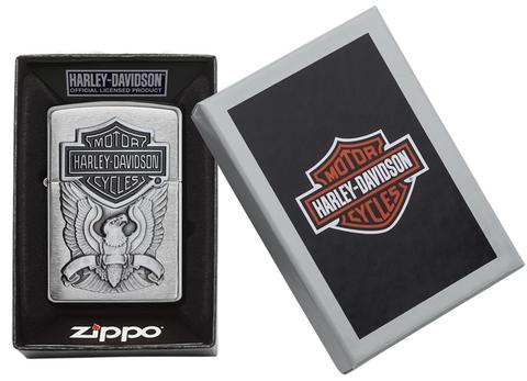 Zippo Made in the USA Emblem Brushed Chrome quà tặng cho những người bạn yêu htuowng