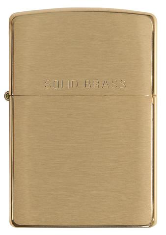 Zippo Brushed Brass Engraved đơn giản