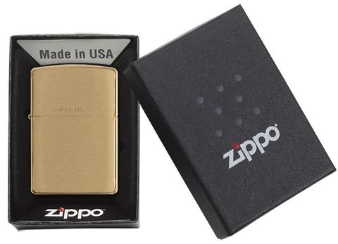 Zippo Brushed Brass Engraved món quà đích thưc