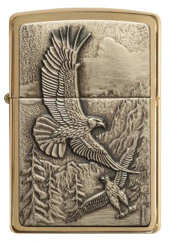 Zippo Where Eagles Dare Brushed Brass quà tặng người thân