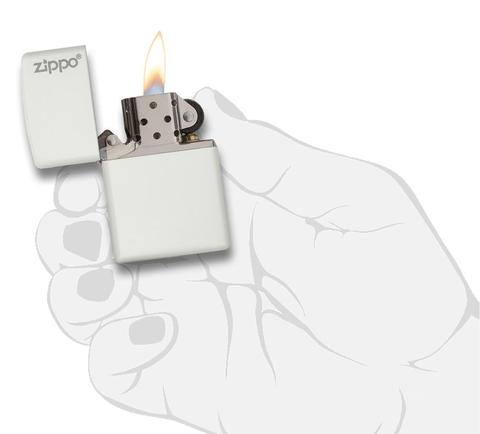 Zippo White Matte with Logo cho mọi đối tượng