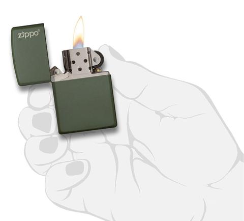 Zippo Green Matte with Zippo Logo đỉnh cao quà tặng cho bạn bè