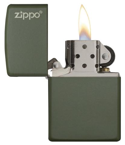 Zippo Green Matte with Zippo  tặng phát yêu nhau luôn