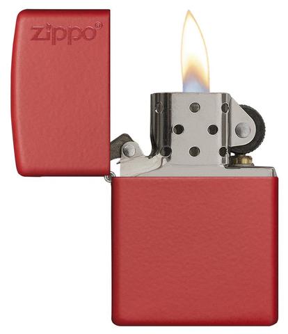Zippo Red Matte with Logo trẻ trung năng động