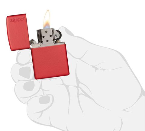 Zippo Red Matte with Logo món quà cho những đứa con ngỗ nghịch