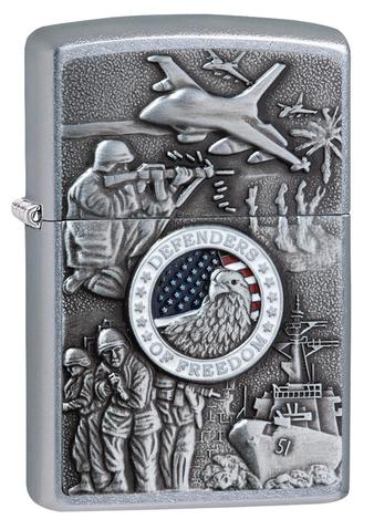 Zippo Joined Forces Emblem Street Chrome zippo chiến tranh