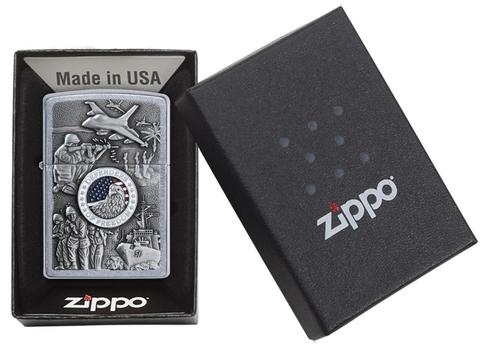 Zippo Joined Forces Emblem Street Chrome uy tín zippostore.vn