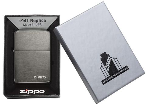 Zippo Replica 1941 Black Ice with Logo quà tặng chồng, sếp