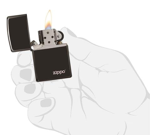 Zippo Ebony with Zippo Logo màu đen huyền bí