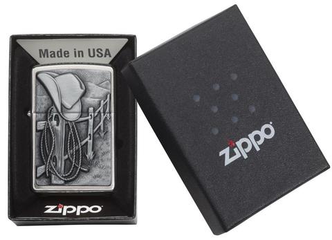 Zippo Cowboy Hat and Rope Emblem Brushed Chrome mẫu mã độc đáo đa dạng