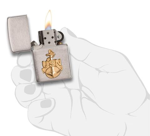 Zippo US Navy Anchor Emblem Brushed Chrome giá đẹp giá hấp dẫn