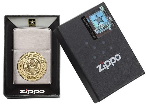 Zippo US Army Emblem Rrushed Chrome đỉnh cao quà tặng