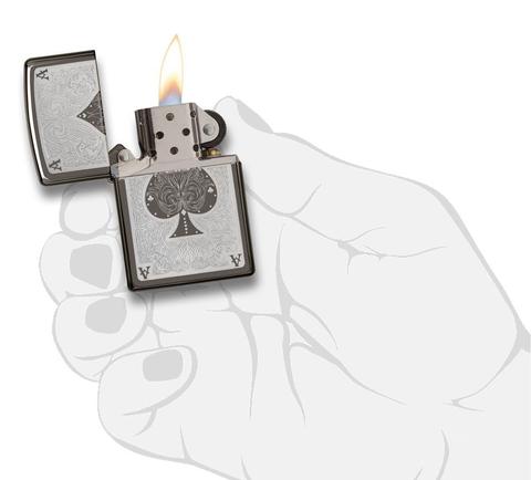 Zippo Ace Filigree Black Ice xách tay