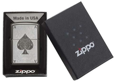 Zippo Ace Filigree Black Ice đẹp độc lạ