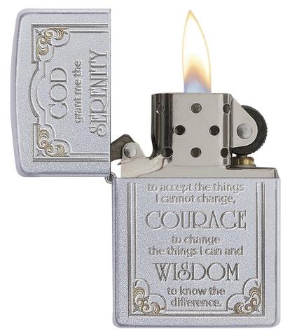 Zippo Serenity Prayer Satin Chrome chát lượng cao