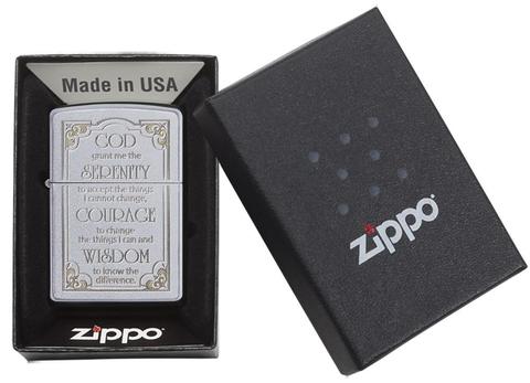 Zippo Serenity Prayer Satin Chrome kinh thánh