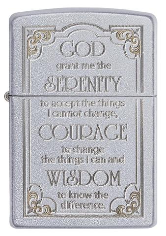 Zippo Serenity Prayer Satin Chrome độc dáo