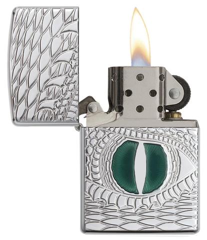 Zippo Armor Dragon Eye Carved High Polish Chrome độc đáo phong thuỷ