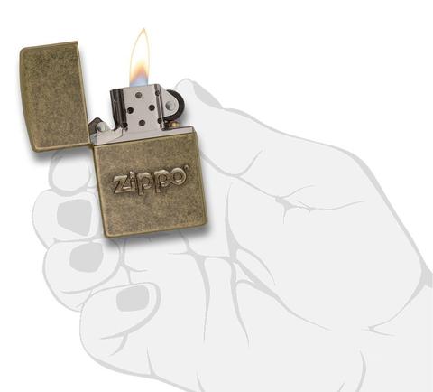 Zippo Stamp Antique Brass quà tặng gnuwofi thân