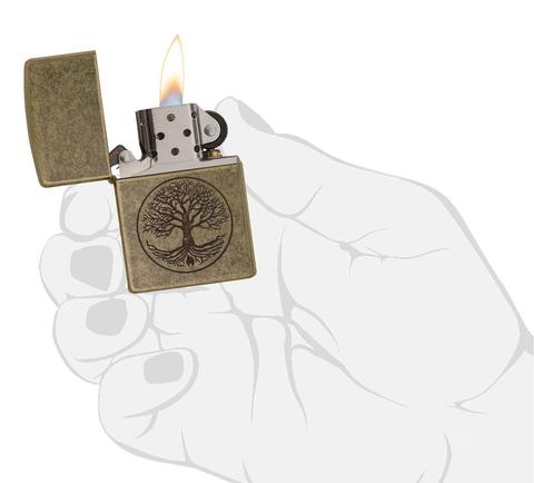 Zippo Tree of Life Antique Brass xách tay độc đáo