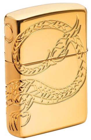 Zippo Red Eyed Dragon 360 Degree Engraving Gold Plate sang trọng cao cấp