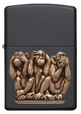 Zippo Three Monkeys Black Matte chất lượng cao