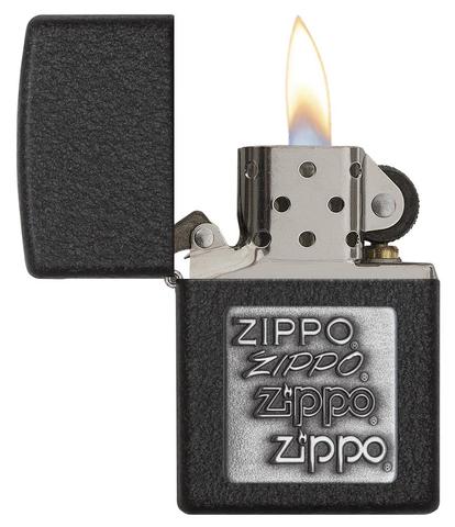 Zippo Pewter Emblem Black Crackle sơn tùng mtp