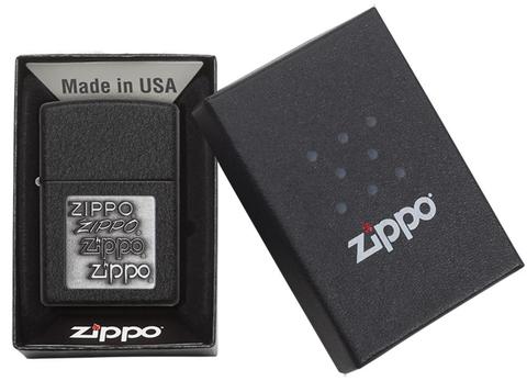 Zippo Pewter Emblem Black Crackle đỉnh cao