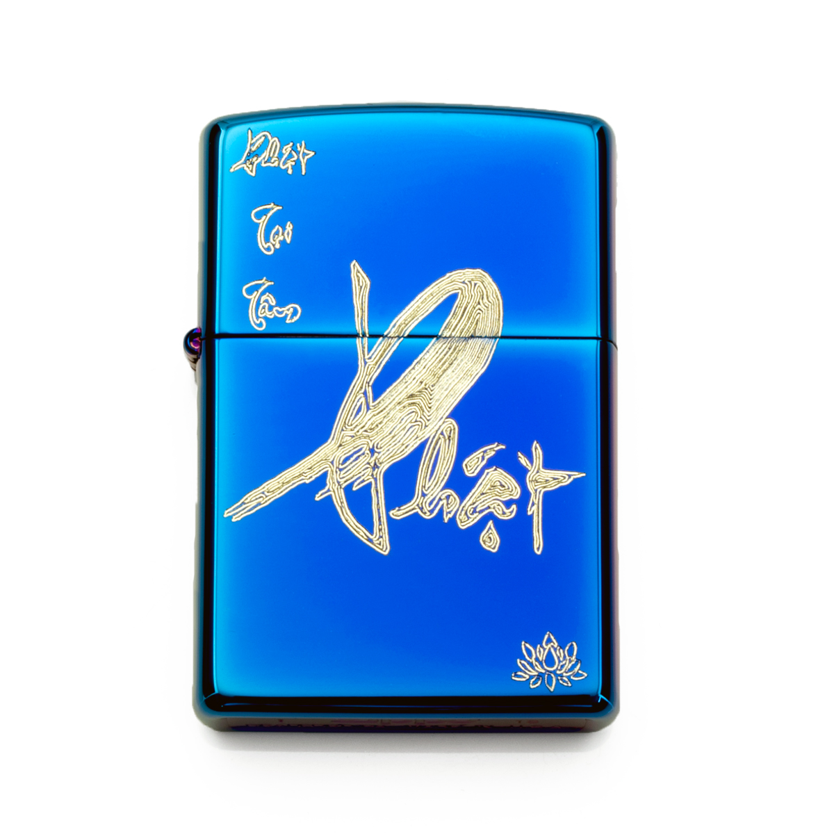 hop-quet-zippo-mau-xanh-tim-khac-thu-phap-chu-phat