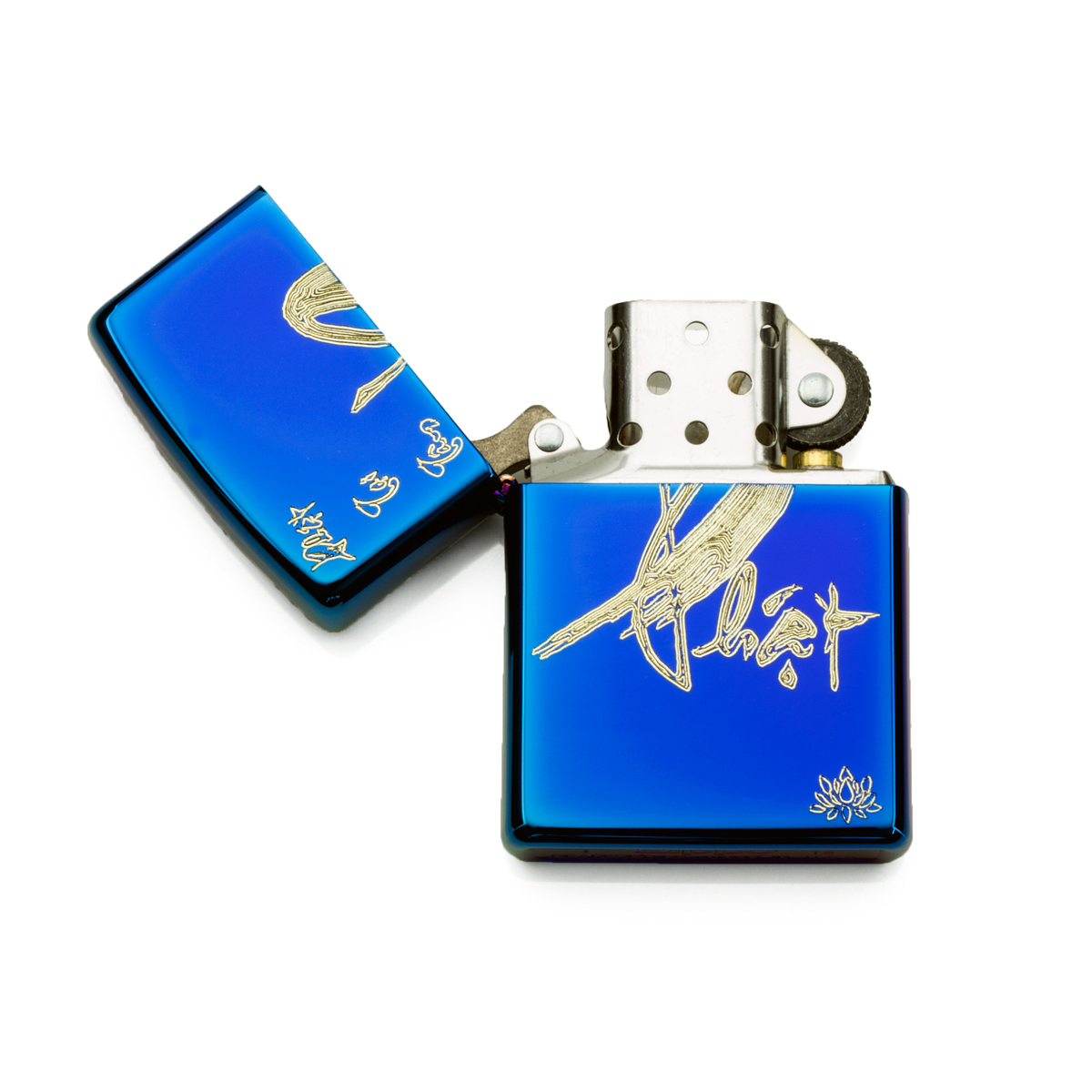 hop-quet-zippo-mau-xanh-tim-khac-thu-phap-phat-tai-tam-hang-usa