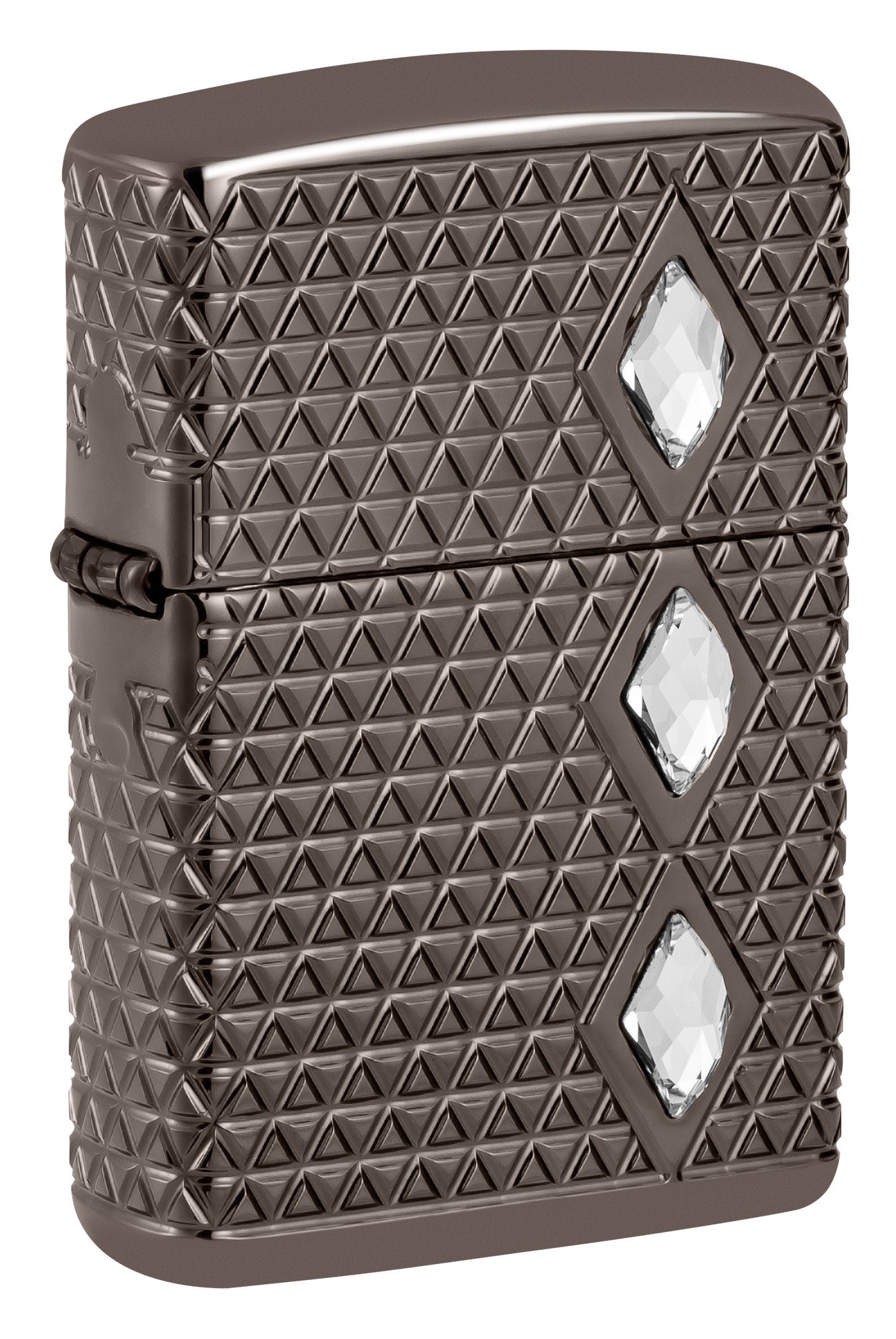 hop-quet-zippo-46316-diamond-pattern-design-multicut-crystal-attached-armor-black-ice