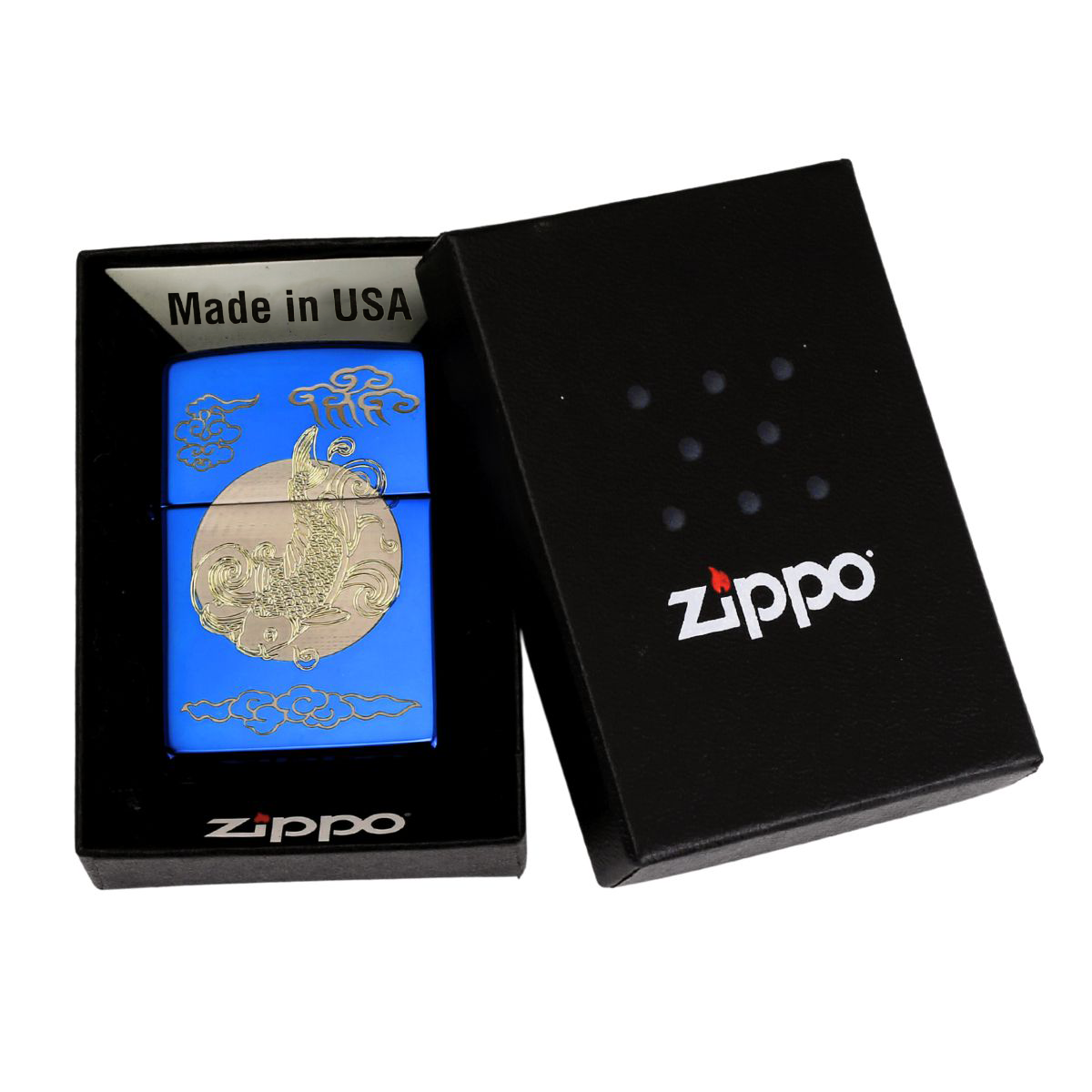 Zippo Khắc Cá Chép Vượt Vũ Môn chất lượng cao