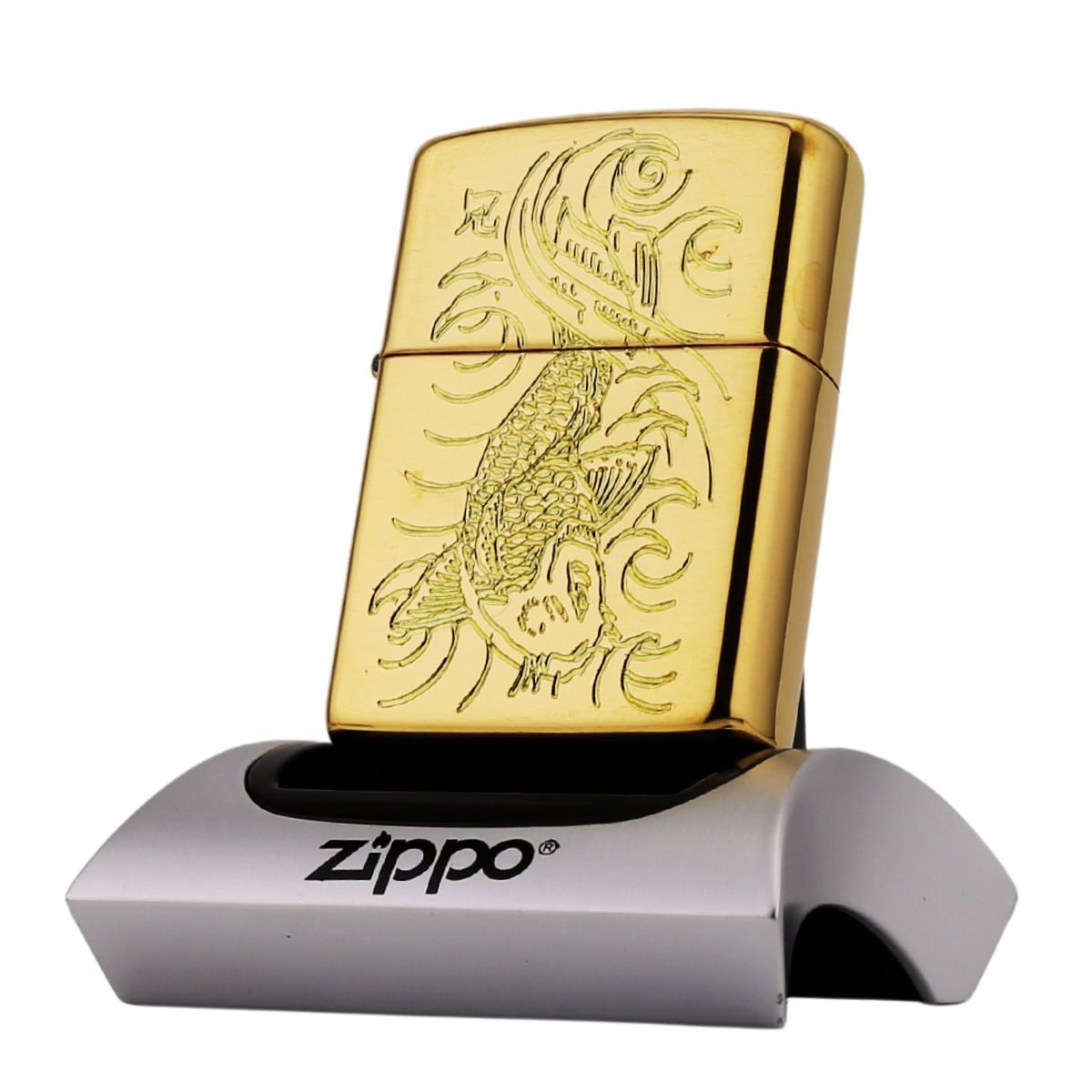 Zippo Japan - Zippo Khắc Cá Koi Nhật phong thủy