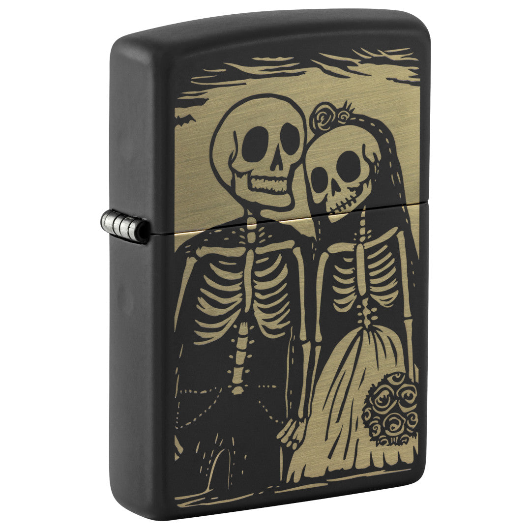 hop-quet-zippo-47210-skeleton-wedding-black-matte
