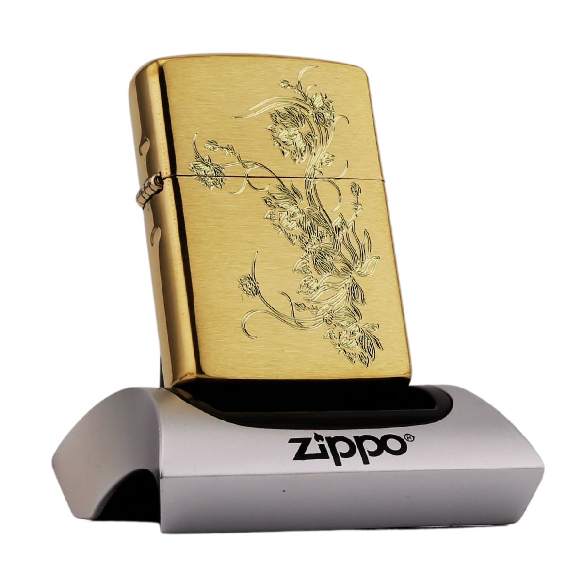 Zippo Phong Thủy Đầm Sen Kim Sắc tài lộc