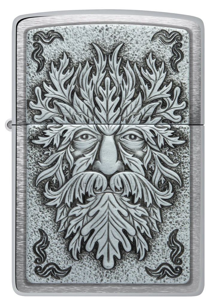 hop-quet-zippo-48906-greenman-emblem-brushed-chrome-mau-trang-nham-op-noi-than-rung