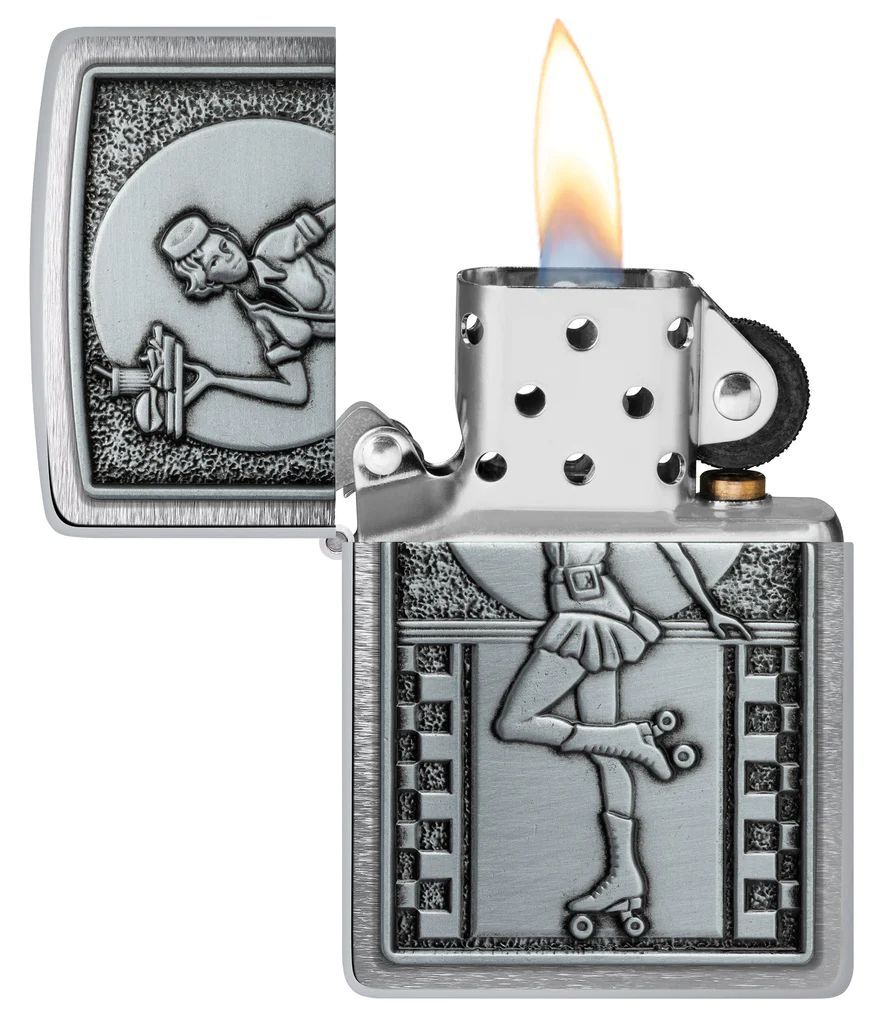 bat-lua-zippo-48904-roller-waitress-emblem-brushed-chrome-zippo-op-noi-co-gai-dep