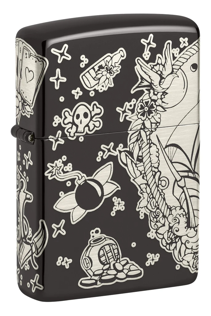 bat-lua-zippo-48398-pirates-treasure-design-high-polish-black