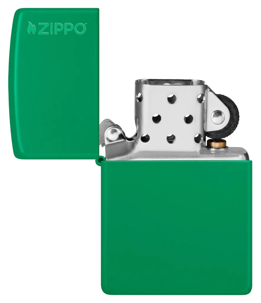 bat-lua-zippo-48629ZL-classic-grass-green-matte-zippo-logo-tren-nap