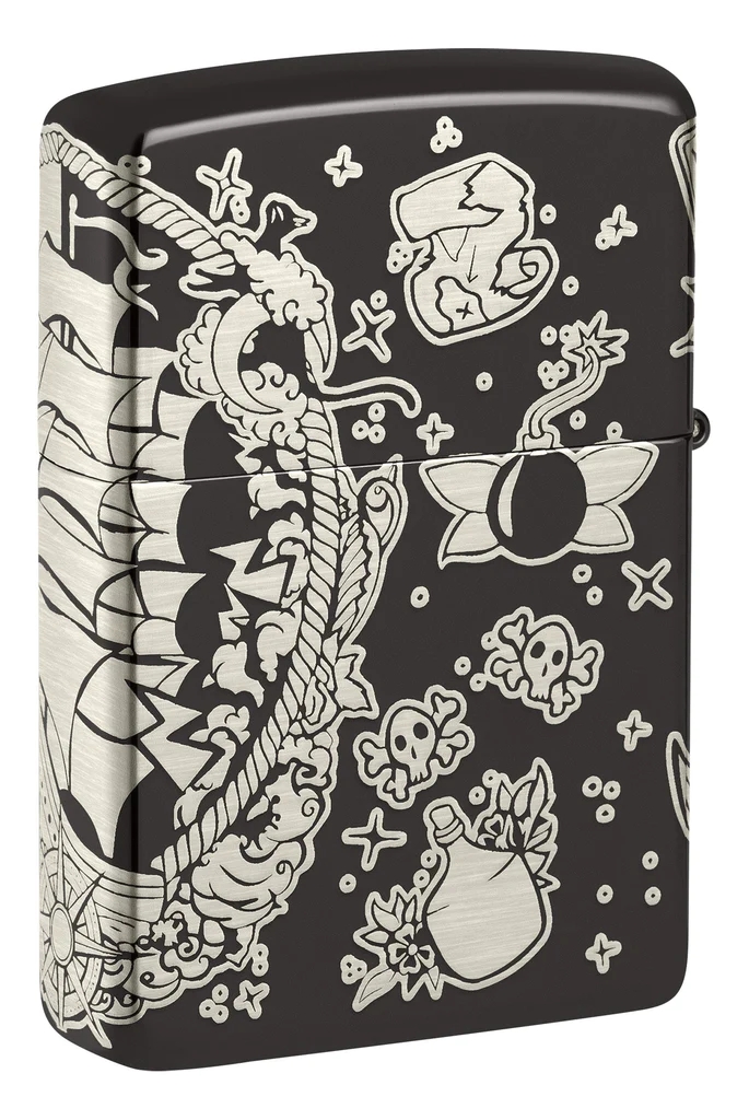 hop-quet-zippo-48398-pirates-treasure-design-high-polish-black