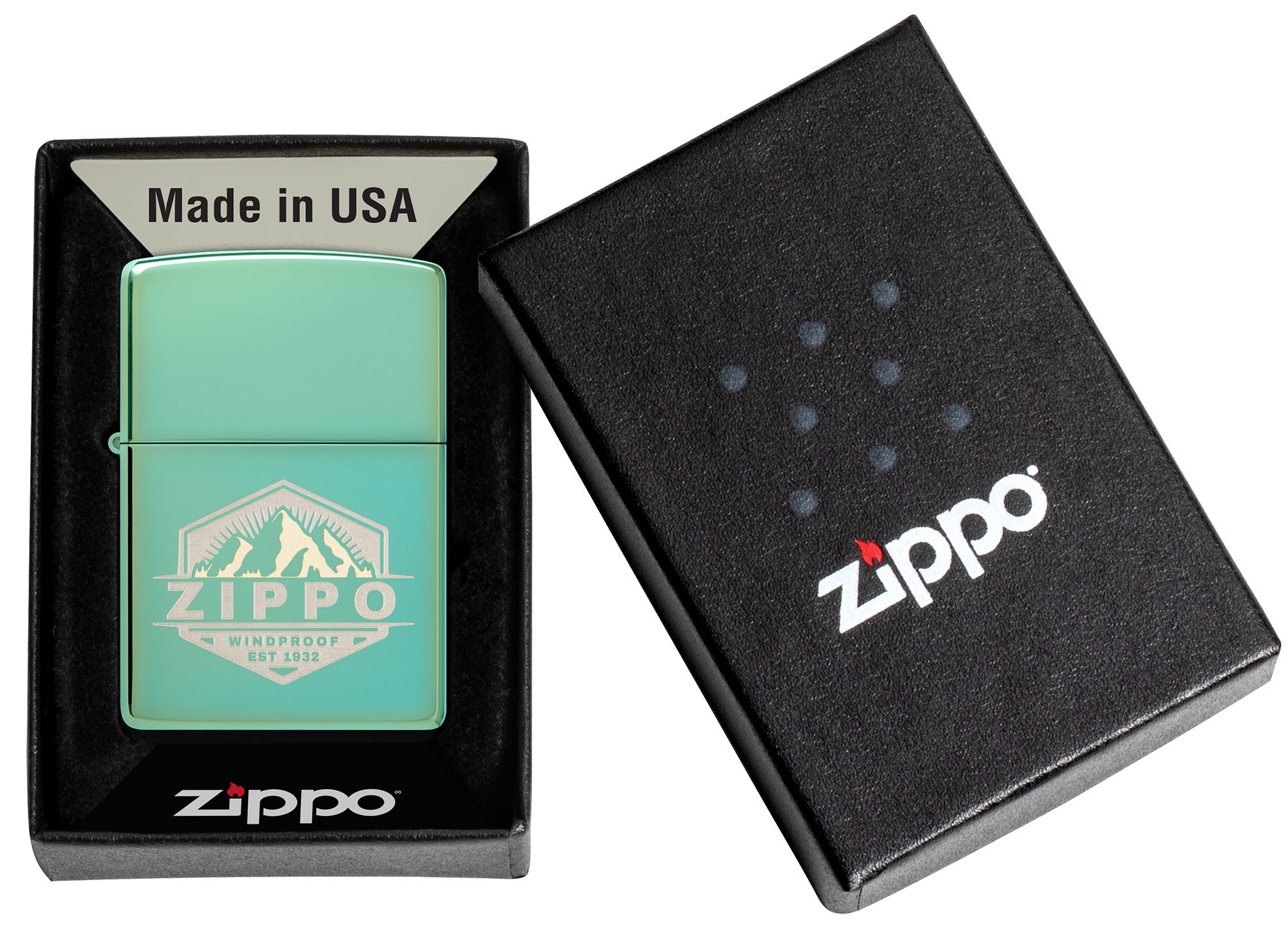 bat-lua-zippo-46293-zippo-badge-design-laser-two-tone-high-polish-green