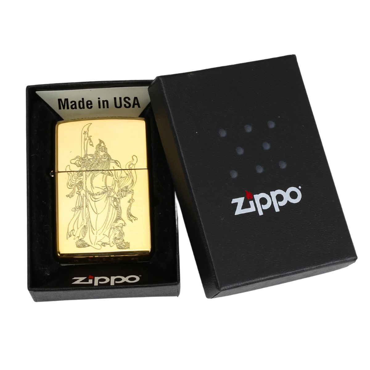 Zippo Khắc Hai Mặt Nghĩa Khí Quan Công chất lượng cao