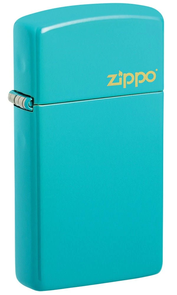 bat-lua-zippo-49529ZL-slim-flat-turquoise-zippo-logo