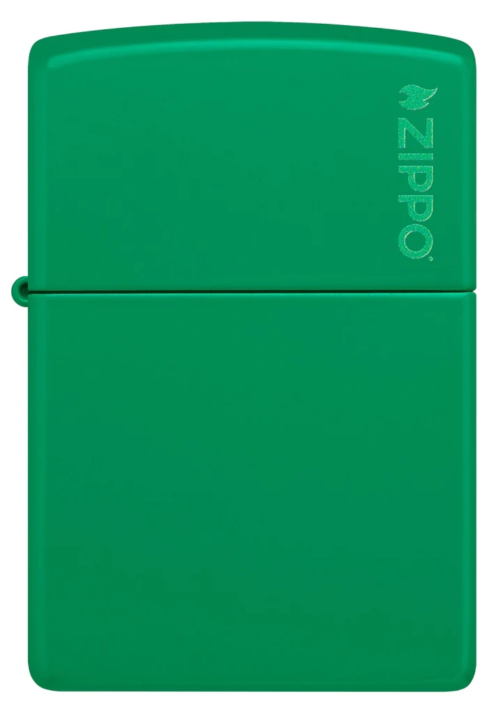 bat-lua-zippo-48629ZL-classic-grass-green-matte-zippo-logo-zippo-mau-xanh-la
