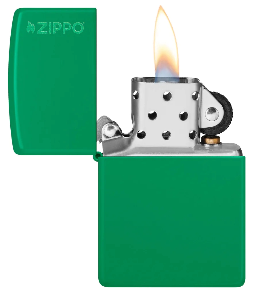 bat-lua-zippo-48629ZL-classic-grass-green-matte-zippo-logo-zippo-mau-xanh-la-cay-cua-hang-ban-zippo-chinh-hang