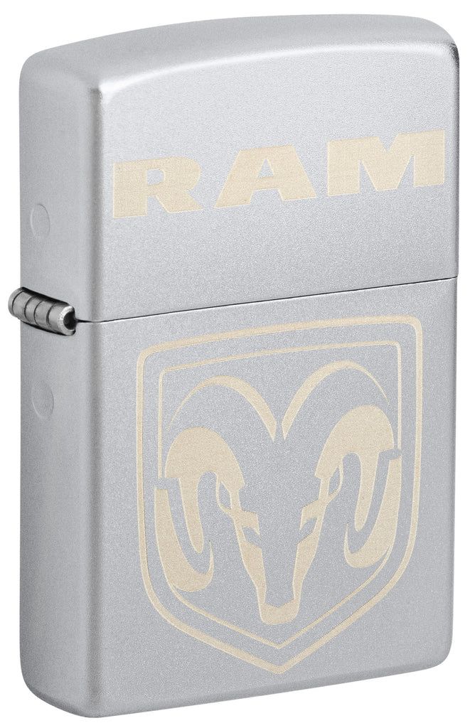bat-lua-zippo-48763-ram-design-laser-engrave-satin-chrome