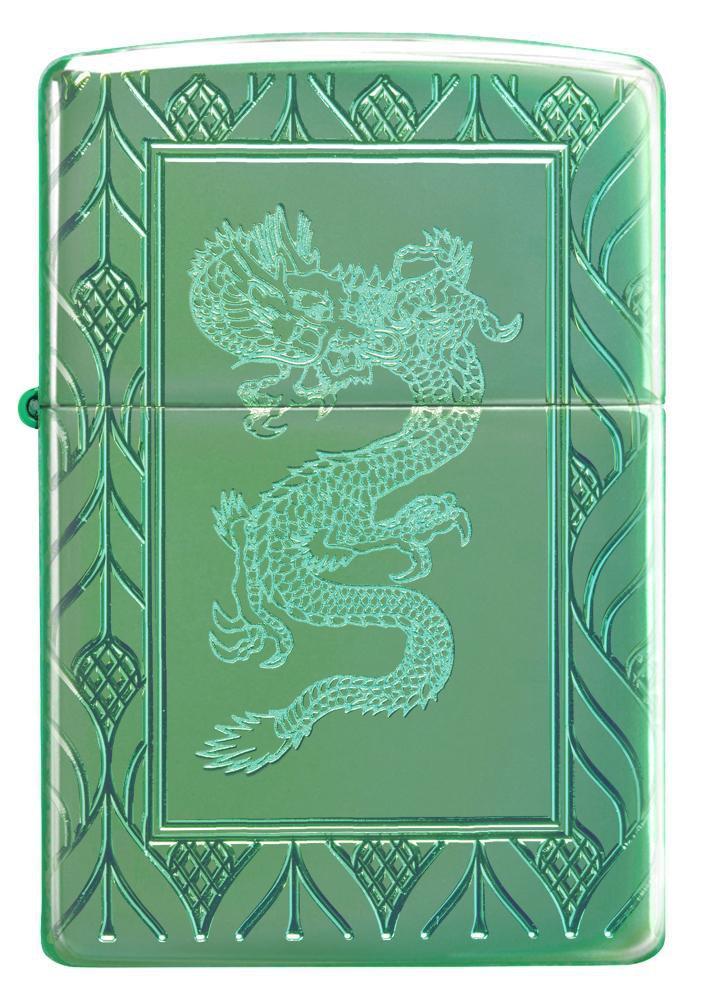 zippo-armor-high-polish-green-elegant-dragon-49054-2