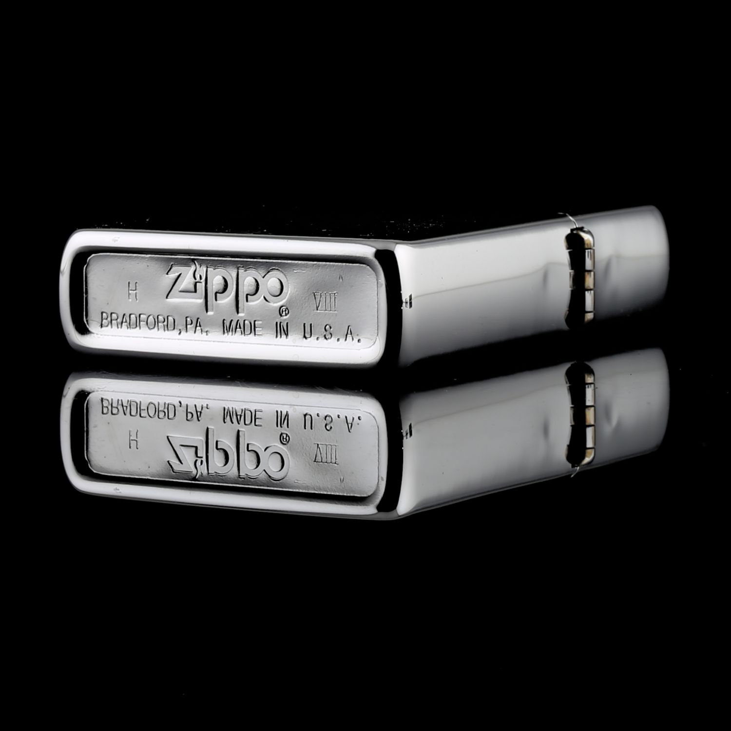 Zippo-Brush-Finish-Chrome-H-VIII-1992-hang-co-doc-la-moc-day-nguoc