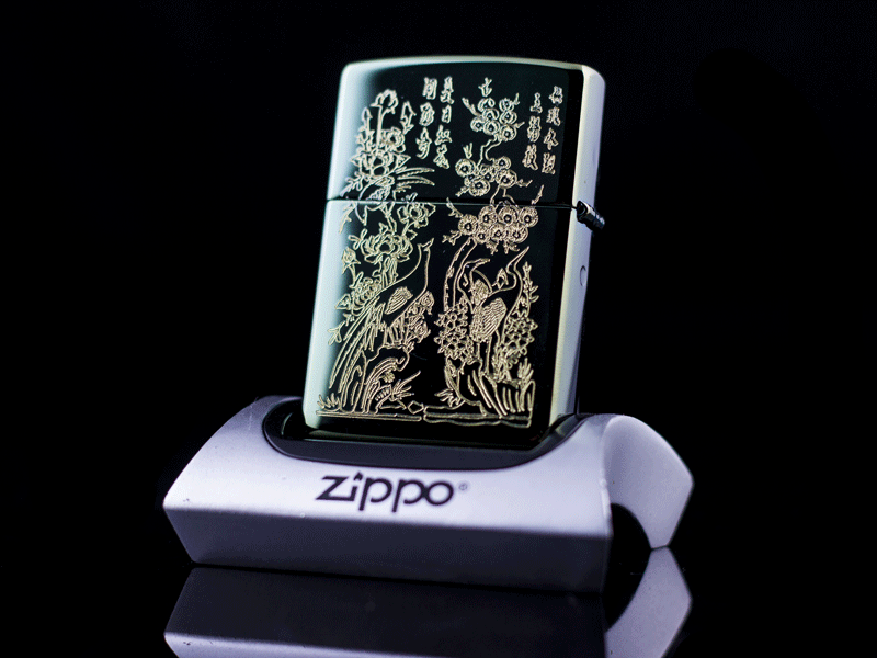 Zippo Khắc Hai Mặt Mai Cúc Tùng Lan độc đáo